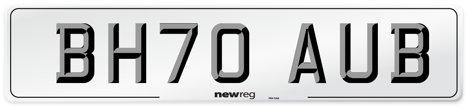 BH70 AUB Number Plate from New Reg